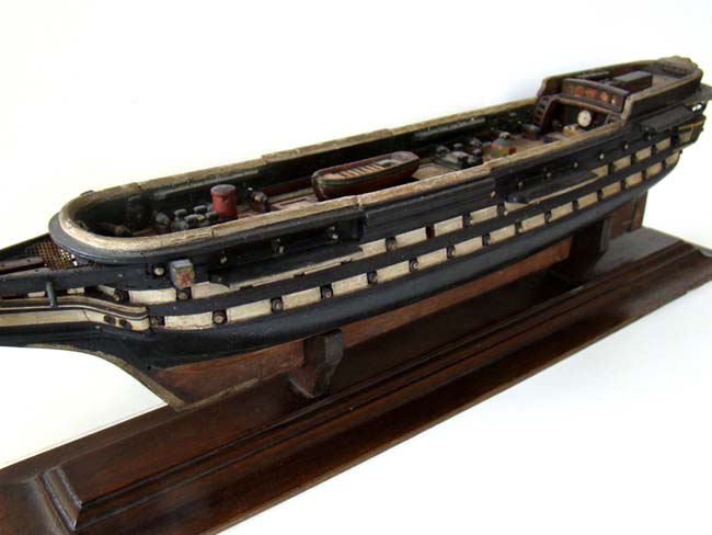 A RARE mid 19th century highly detailed sailor-made model of the 96 gun British warship HMS Asia, circa 1840-1850. — image 2